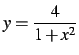 $\displaystyle y = \frac{4}{1 + x^2}$